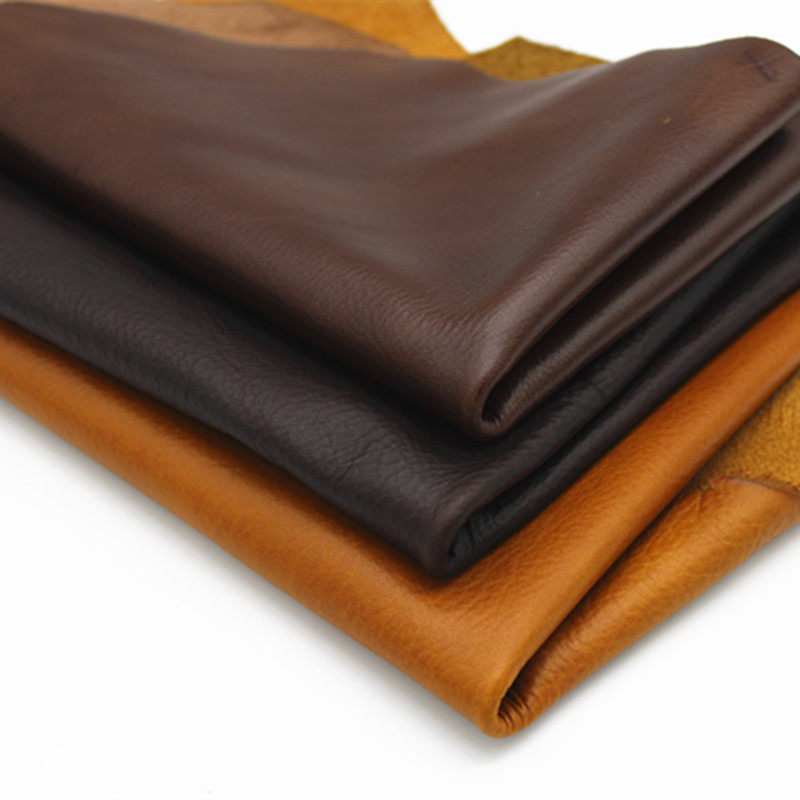 皮料皮子沙发床头软包面料棕色头层牛皮真皮油皮手工diy材料整张