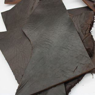 5mm厚牛皮深棕色牛皮边角料练手皮料皮垫按斤称手工皮边角料碎料
