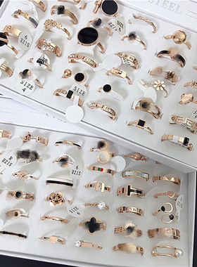 钛钢戒指女日韩版玫瑰金不个性