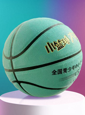 篮球蓝色 5号PU吸湿学生训练营 篮球中小学生训练娱乐篮球
