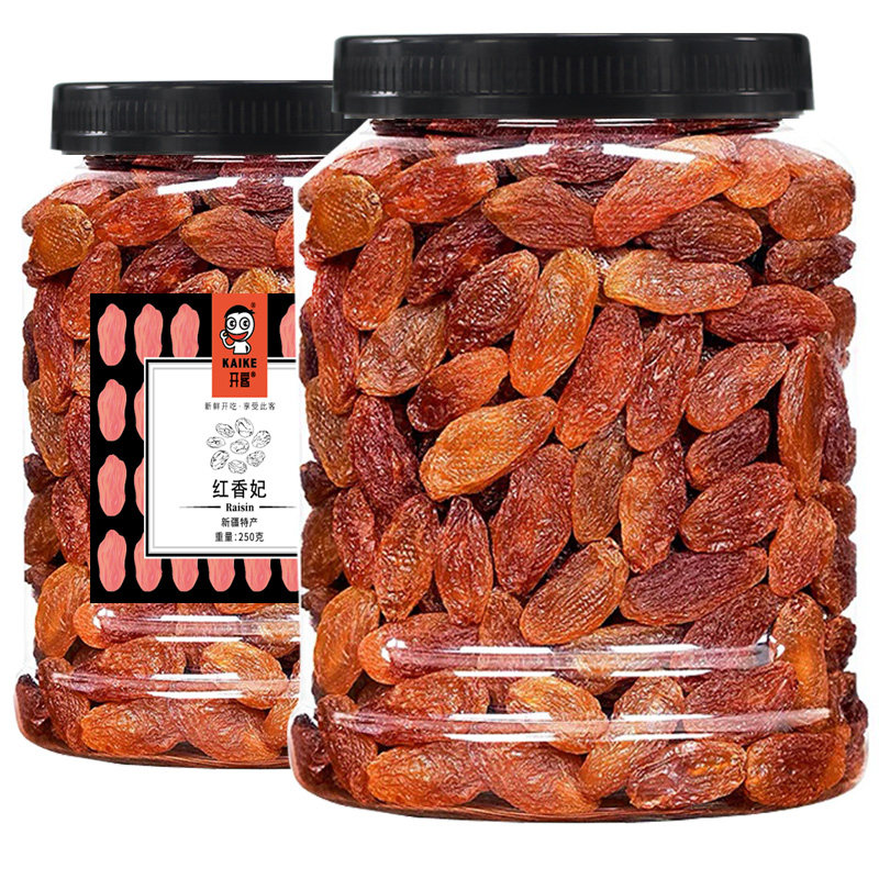 正宗新疆特产吐鲁番免洗葡萄干红玫瑰香妃提子大红提500g罐装