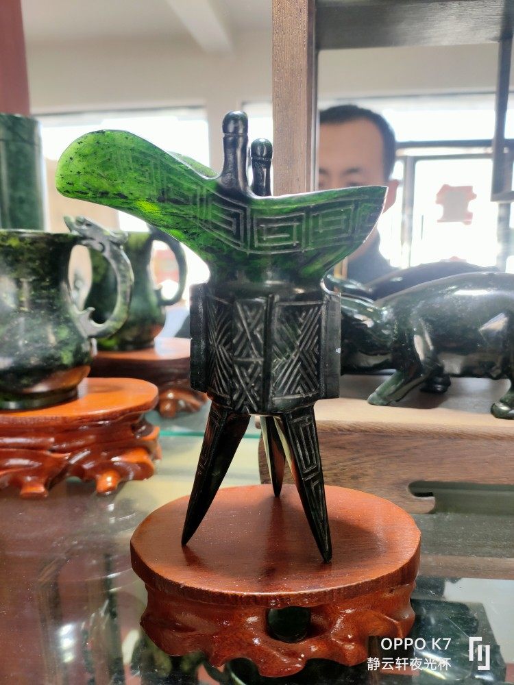 静云轩正品武山鸳鸯玉夜光杯天然玉石手工酒泉夜光杯仿古大号爵杯