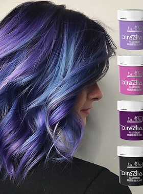 保税英国directions午夜蓝西梅紫plum春天荧光绿松石乌木色染发膏