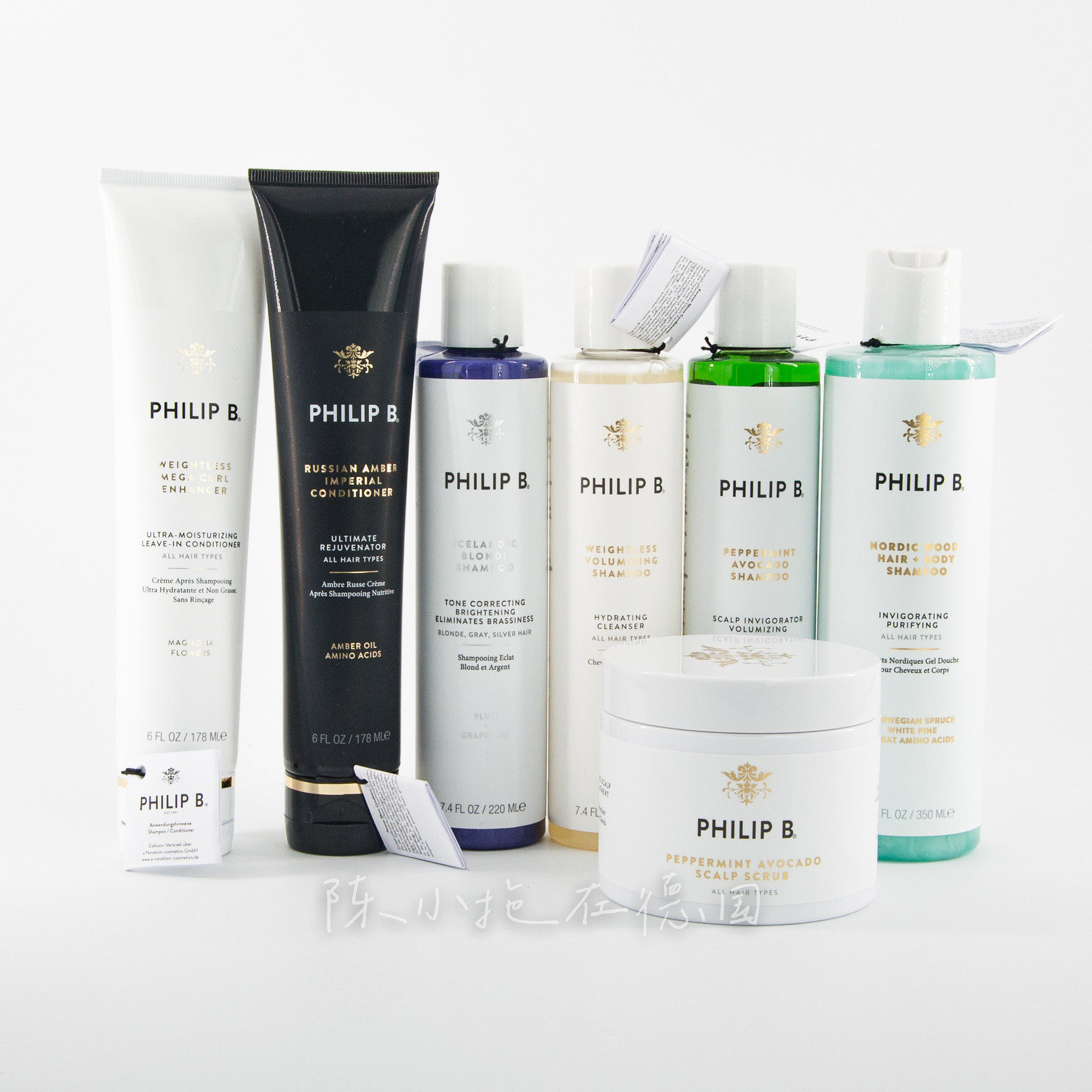 philip b菲利普b薄荷鳄梨乌木沉香琥珀木兰洗发水头皮磨砂回春油