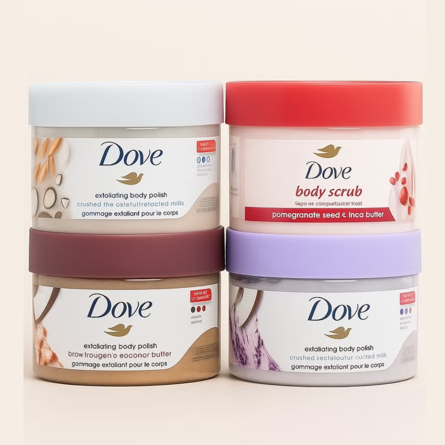 保税直发多芬Dove细腻柔滑持久留香乳木果大米红石榴去鸡皮磨砂膏