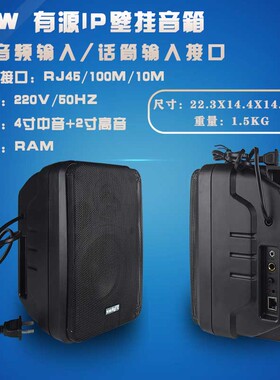flykace IP有源音箱校园广播网络音箱系统有源壁挂IP有源监听音箱