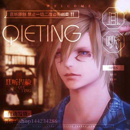 【且听】最终幻想FF14捏脸数据脸型 猫魅族猫男夜猫帅气 前田秒发