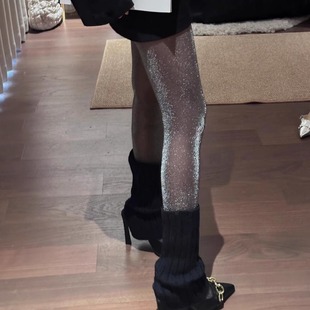 在发光!BlingBling亮闪黑珍珠丝袜~超明艳!偏光猫眼黑丝太美了~