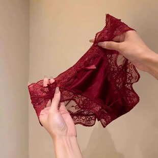 爱上车厘子红~高阶玩家显白色!缎面+蕾丝花边太美太纯欲了啊啊啊