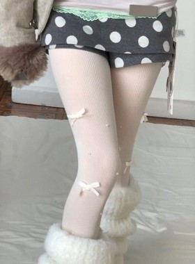 蝴蝶结+珍珠点缀~温柔少女bi备的白色裤袜！简直就是纯欲天花板！