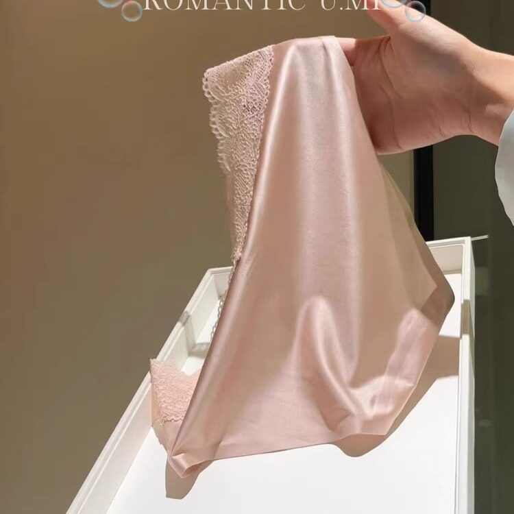 温柔感拿捏~法式性感蕾丝缎面纯欲女士内裤~水光丝滑柔软舒适包臀