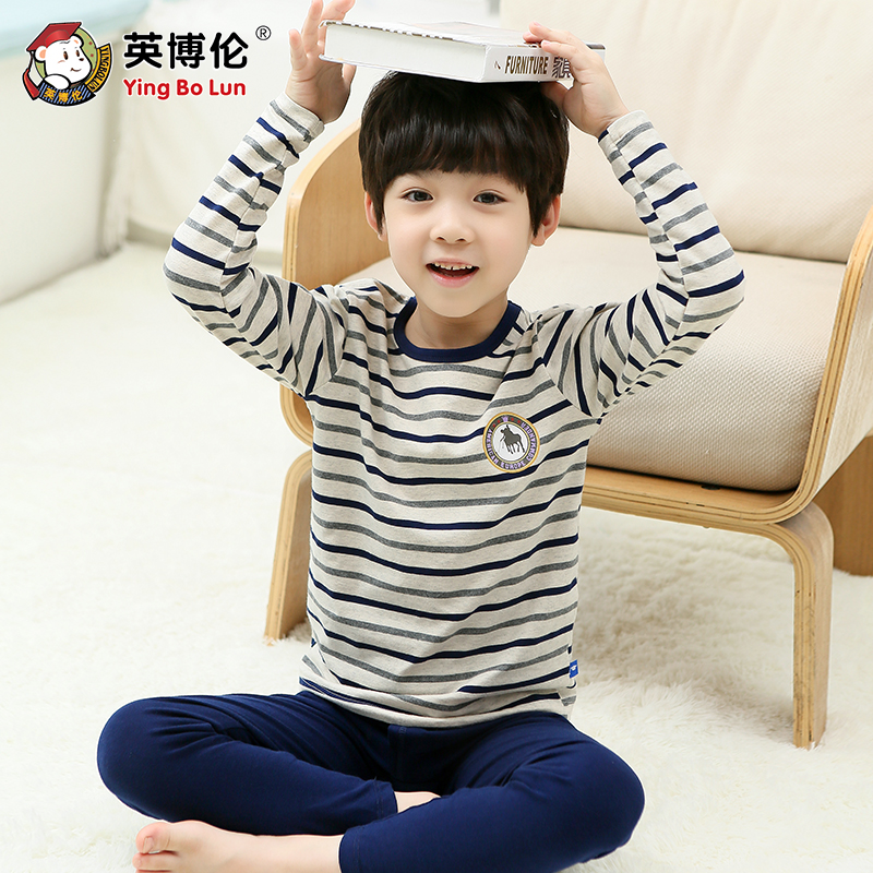 英博伦保暖中小童棉毛衫内衣套装