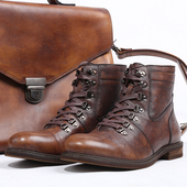 SYD施雅逖马丁鞋 英伦 牛皮靴男高帮日系手工做旧复古欧美潮流工装