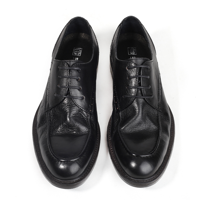 欧美复古风做旧厚底真皮工装鞋