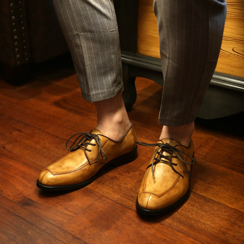 SYD正装皮鞋潮流英伦风手工复古