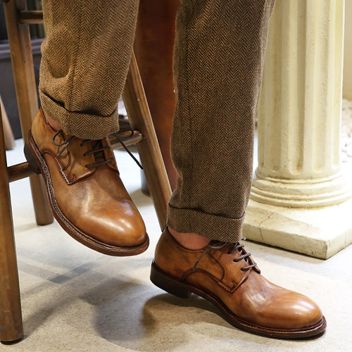 真皮鞋底英伦纯手工商务休闲皮鞋