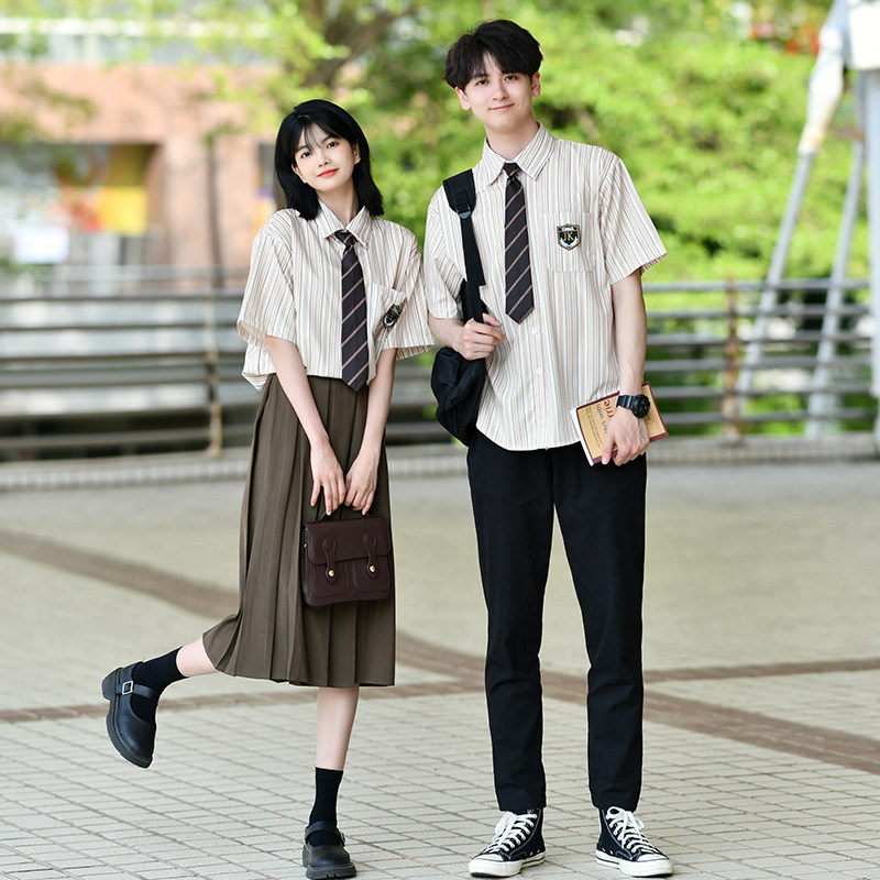 演出服风合唱礼服高中套装裙子夏季学院朗诵毕业班服衬衫学生初中