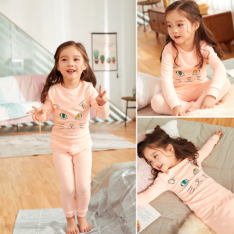 韩国童装女童内衣套装纯棉春秋韩版儿童秋衣秋裤女宝宝睡衣家居服