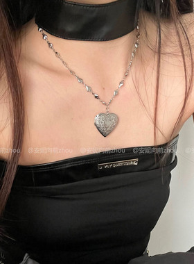 韩系小众爱心两带项链