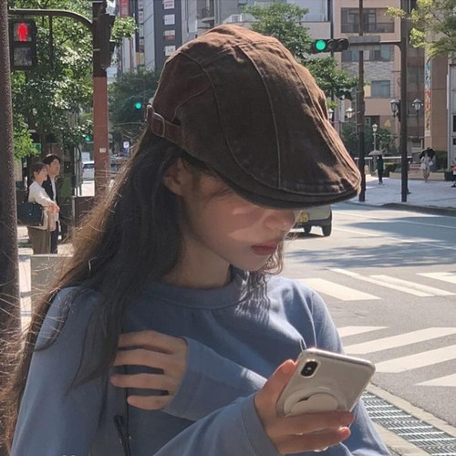 美式复古咖啡色牛仔前进帽子