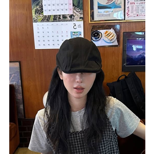 日系简约复古风画家帽