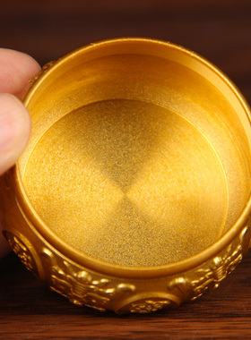 黄铜聚宝盆摆件招字财聚字财家居用客厅办公室商铺存钱罐财位装