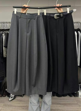 Esu正品2025新款韩版时尚休闲灯笼裤宽松显瘦阔腿垂感直筒长裤