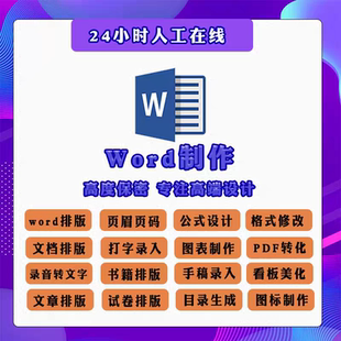 设计美化修改打字服务文字录入PDF转换编辑图片转文档 排版