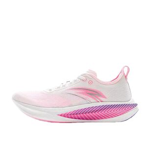 安踏 马力2 竞训减震耐磨低帮氮科技全掌碳板跑步鞋男 白紫粉 3仓