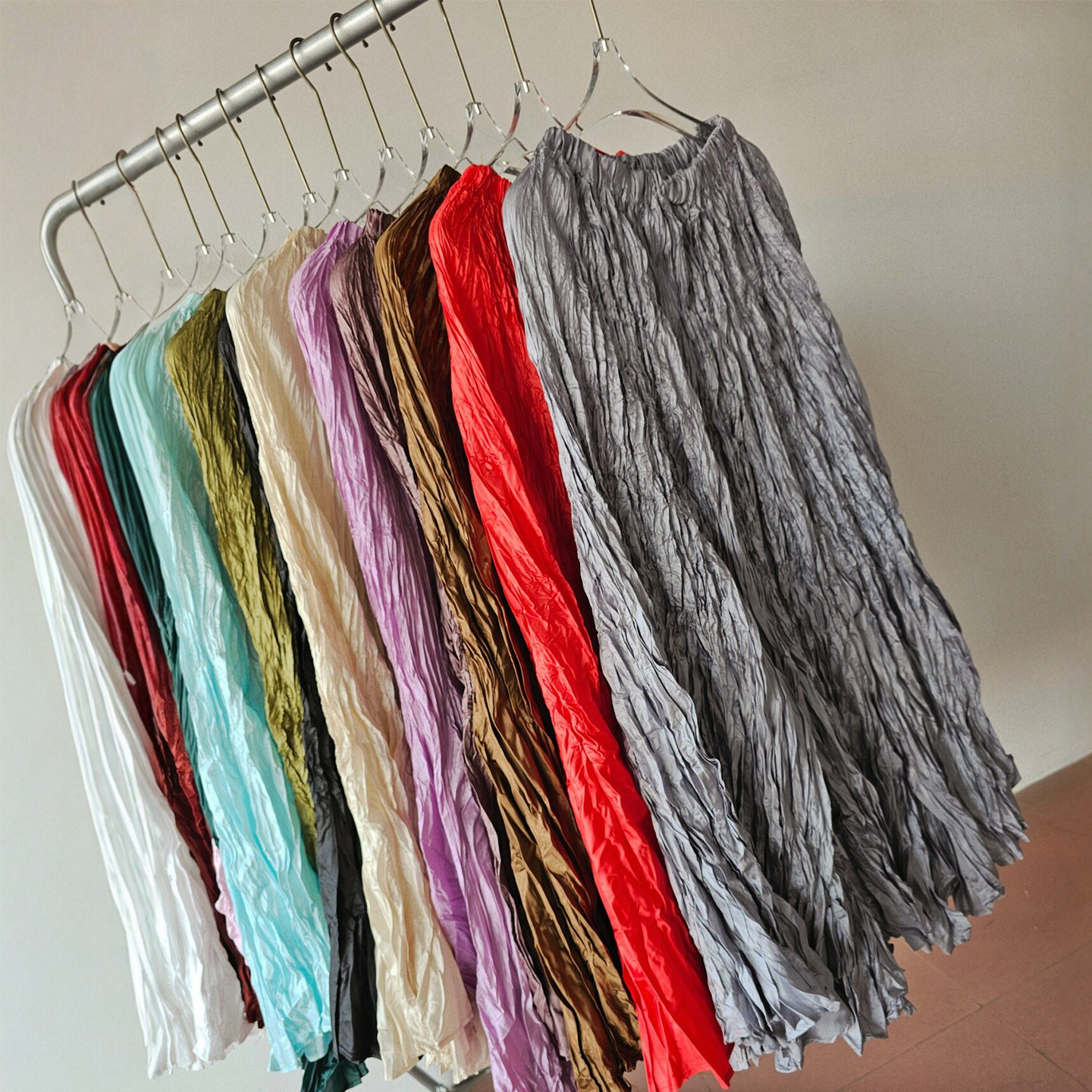 10米大裙摆日系山本裙复古压褶半身裙女大女主显瘦压褶长裙跳舞裙