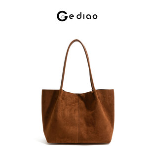 格调studio复古绒面麂皮包包女式2025年新款手提包轻奢小众单肩包