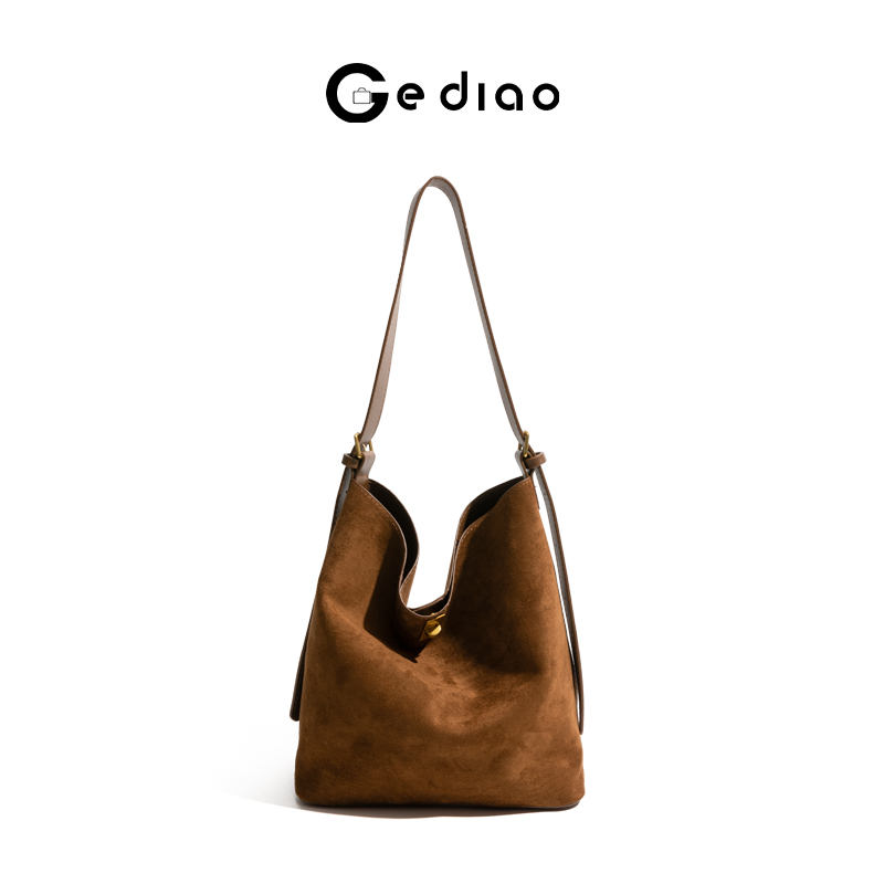 极简麂皮纯色女包2025秋冬新款