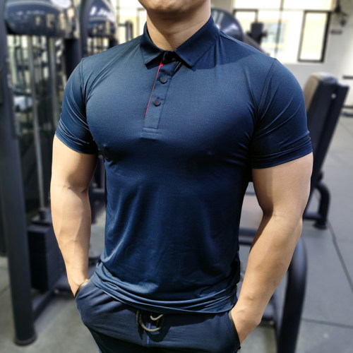 高弹紧身跑步训练工服运动POLO衫