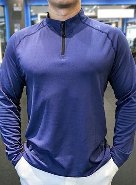 半拉链运动长袖男秋冬季户外跑步健身训练服弹力透气上衣工服订制