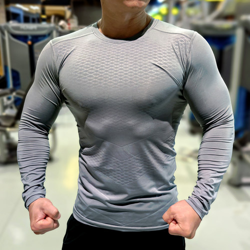 长袖速干男紧身氨纶高弹健身上衣