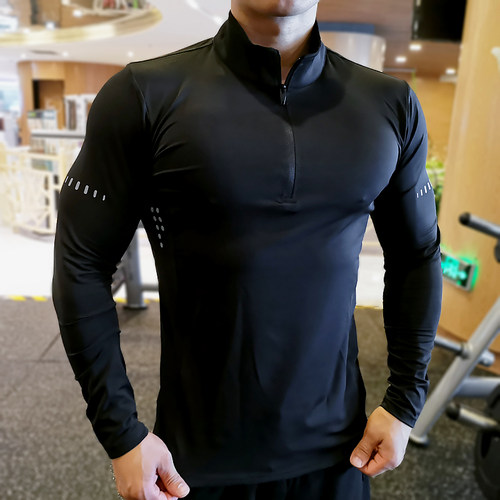 弹力修身长袖运动衣速干透气健身