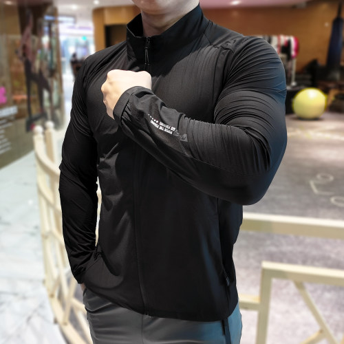 夏季速干薄款立领运动跑步外套男