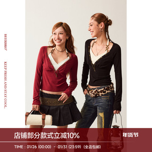 BeerBro『新启旅途』莱赛尔羊毛亲肤柔软辣妹假两件挂脖针织衫T恤