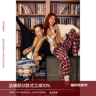 BeerBro『摇滚书吧』羊毛混纺纱线涩谷辣妹蝙蝠袖毛衣开衫外套