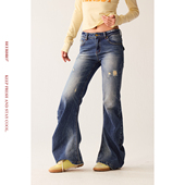 型褶皱绣花宽松显瘦牛仔裤 重工洗水弯刀版 复古声浪 BeerBro