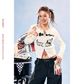 开衫 BeerBro 休闲童趣狗狗图案短款 透气性强美式 毛衣 竞速脉冲