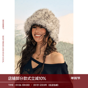 BeerBro『反叛竞技社』秋冬辣妹设计感显脸小毛毛渔夫帽帽子