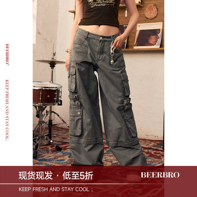 BeerBro『Puppy Playtime』藏肉显瘦全棉洗水可拆卸多口袋工装裤