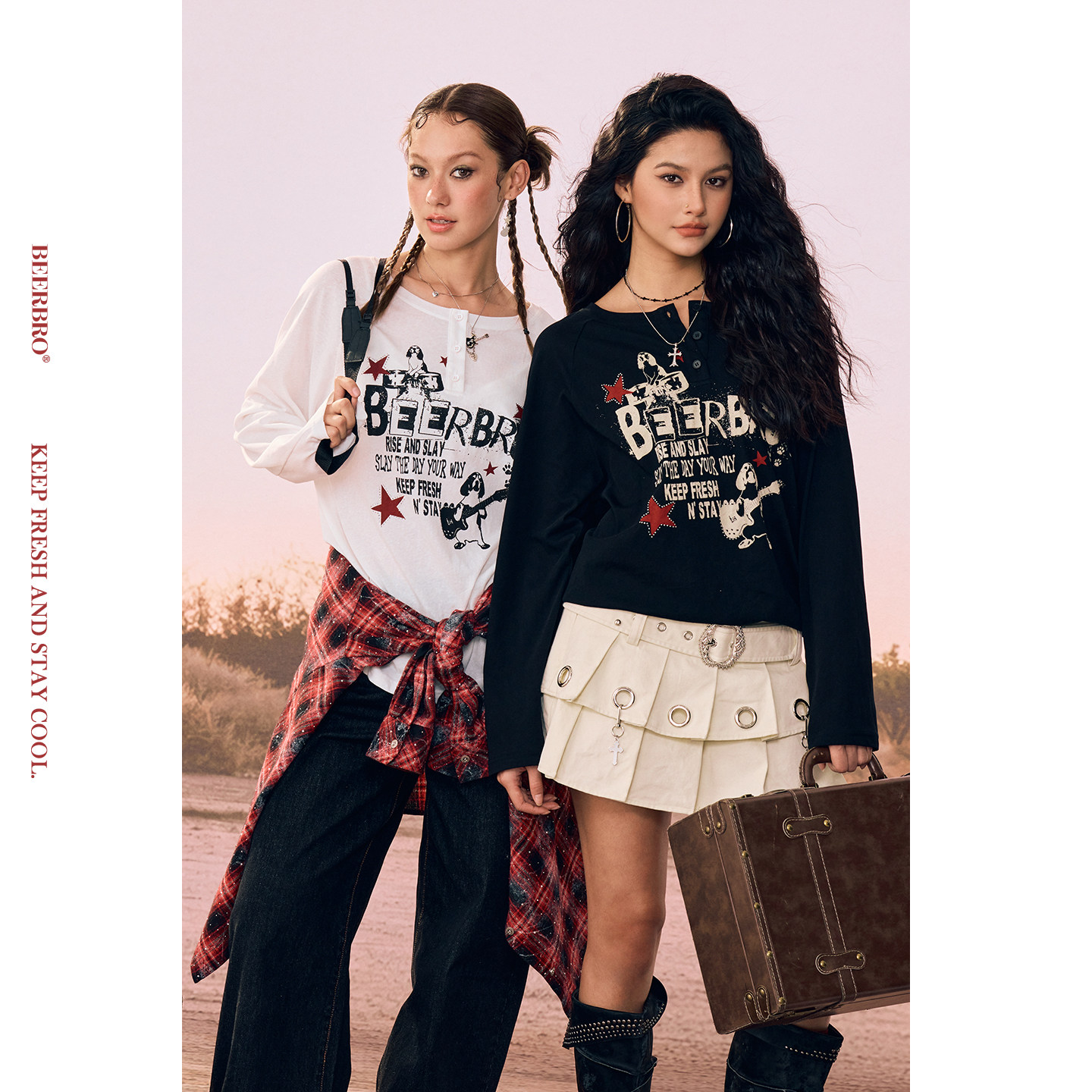 『复古声浪』雪花棉肌理舒适透气辣妹印花长袖T恤 1/26 20:00上新,女装/女士精品,T恤,淘宝优惠券,粉丝福利购,淘宝优惠卷