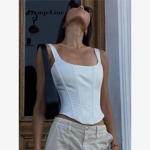 Tops Top 2023Backless Corset Tank Crop Bustier Bandage Women