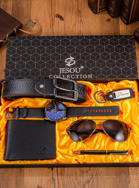 Luxury Men gift set watches Leather Belt Wallet 男士礼物套装
