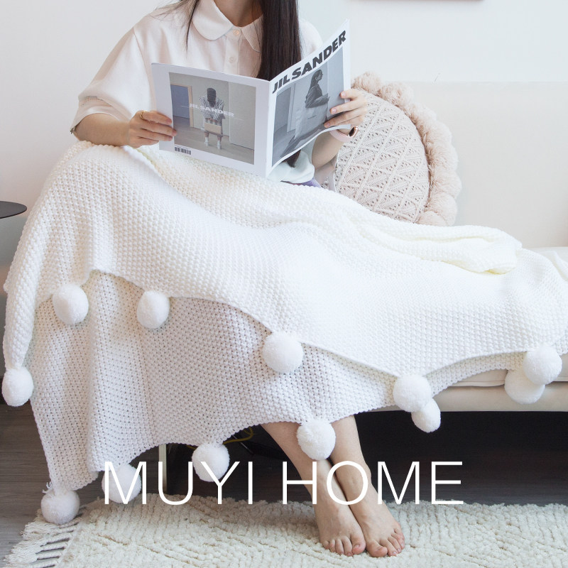 公主球球针织毛毯夏凉办公室午睡毯披肩膝盖毯学生午休毯子空调毯,床上用品,休闲毯/毛毯/绒毯,淘宝优惠券,粉丝福利购,淘宝优惠卷