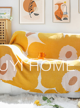 INS春夏新款纯棉针织毯加大沙发巾床尾毯民宿沙发毯床搭休闲盖毯