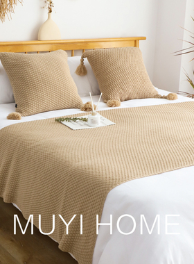 复古大吊穗床尾毯民宿床尾巾客厅沙发毯盖毯办公室午睡毯酒店毛毯