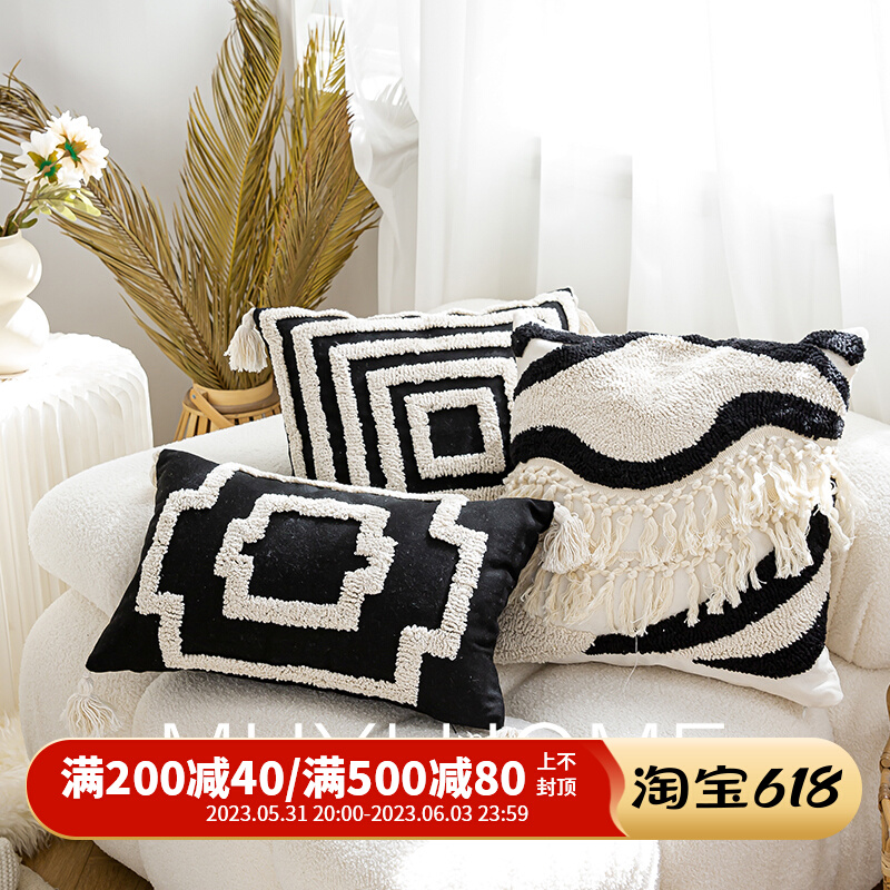 摩洛哥风情圈圈绒抱枕套客厅午睡沙发方枕复古靠枕套卧室腰枕套